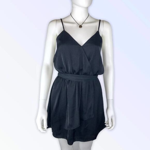 Naked Zebra NWT Black Mini Sun Dress Layered V-neck - Picture 1 of 5